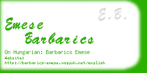 emese barbarics business card